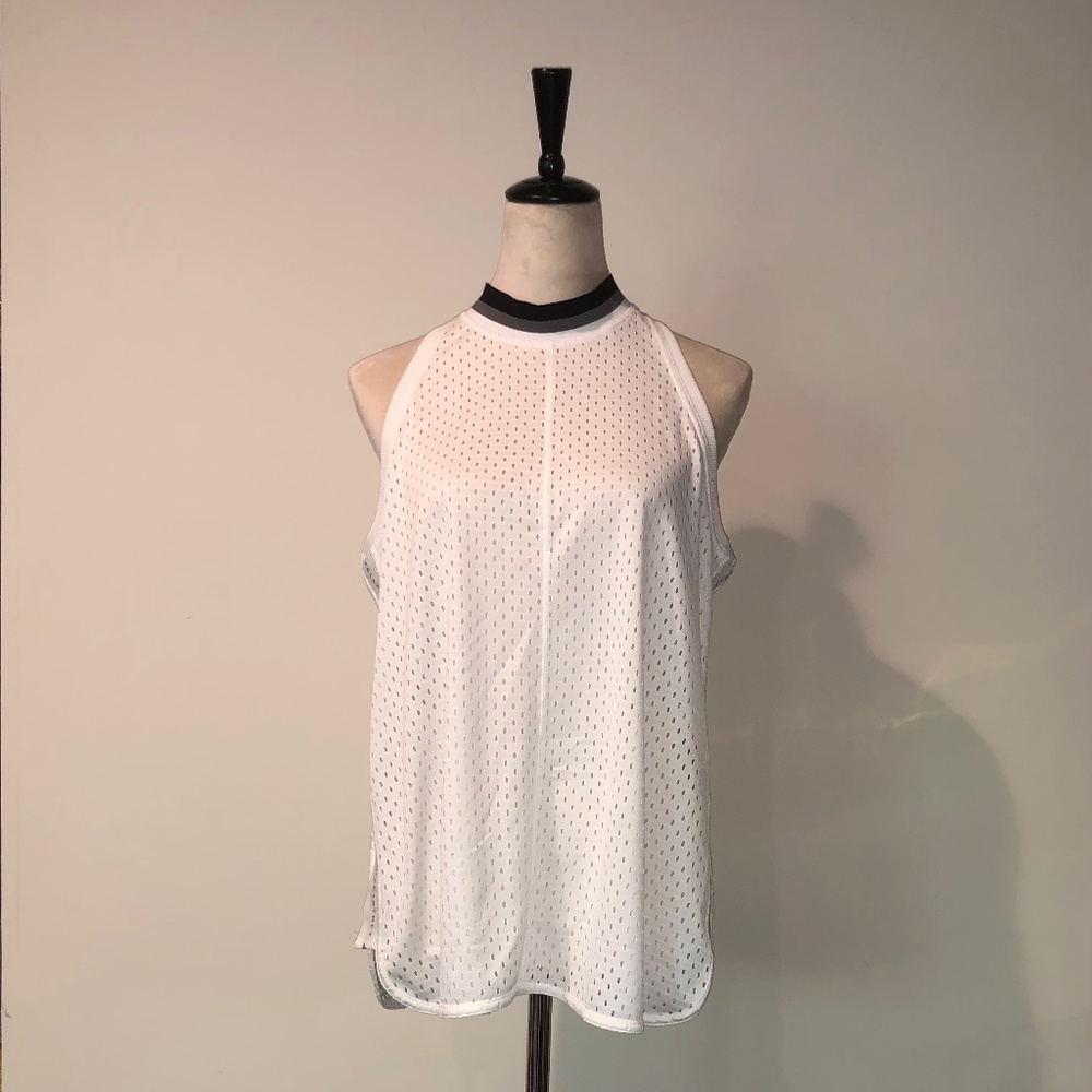 Stella McCartney for Adidas white tank with perforation detail